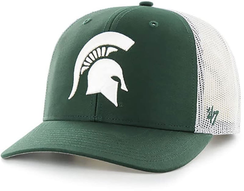47 '47 Michigan State Spartans Mens Womens Trucker Adjustable Snapback Dark Green Team Color Logo Hat - Image 1